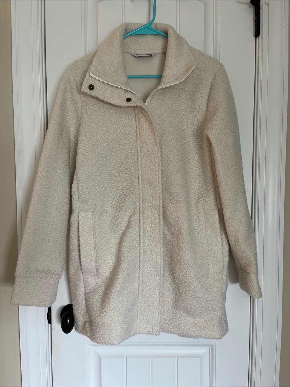 Lands' End Cream Sherpa Jacket for Women